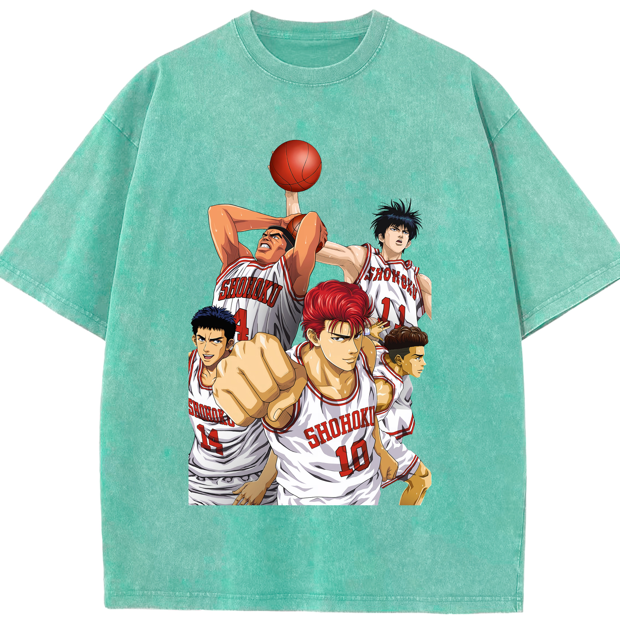 （画像用） SLAM DUNK／スラムダンク 綿100% ヴィンテージ風 半袖Tシャツ（フロントプリント）